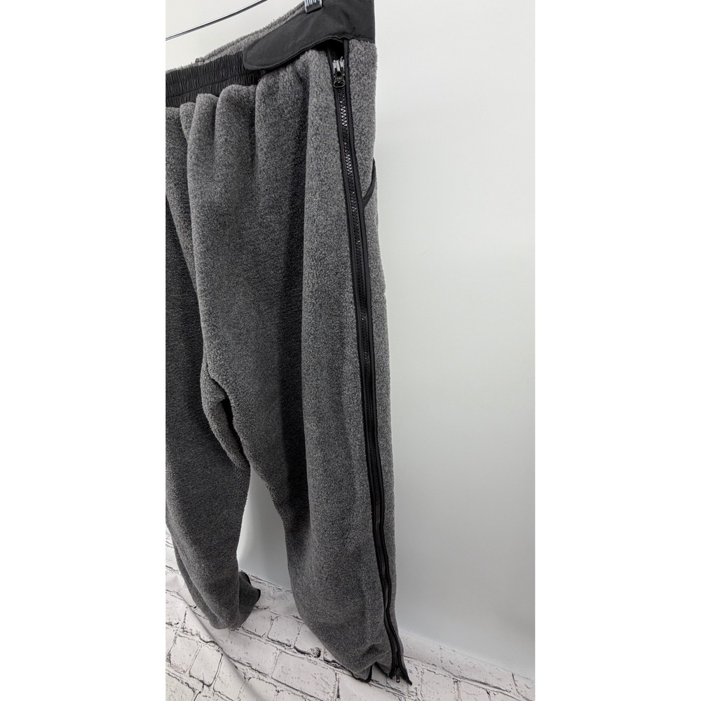 Vintage LL‎ Bean Gray Fleece Pants Full Side Zip Women's Size L Made in USA - Picture 3 of 7